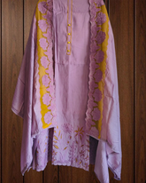 Graceful Modal Suit Set with Organza Embroidery Charm